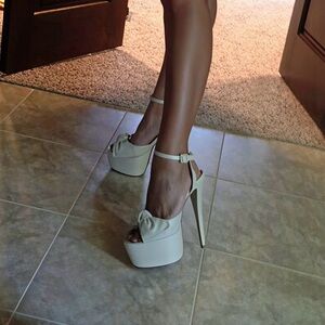 N.Y.L.A. Cream Platform Sandals